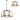 Quincy 6 Light Pendant/Semi Flush, Brown Oxide, Antique Brass and Wood Effect