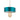 Cortez 3 Light Pendant Antique Gold Leaf & Teal Satin Shade