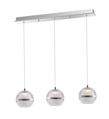A2 - Latitude 3 Light LED Bar Pendant Polished Chrome