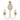 Cabana Double Wall Bracket Cream/ Gold