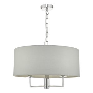 Jamelia 3lt Pendant Polished Chrome & Grey