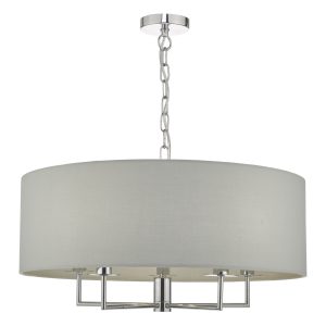 Jamelia 5lt Pendant Polished Chrome & Grey