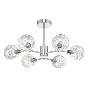 Tyka 6lt Semi Flush Polished Chrome & Glass