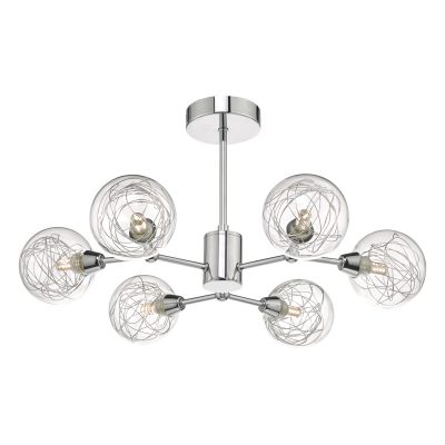 Tyka 6lt Semi Flush Polished Chrome & Glass