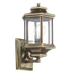 Ladbroke Lantern Antique Brass C/W Bevelled Glass IP44