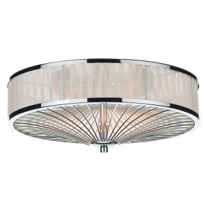 Oslo 3 Light Flush Polished Chrome/ White