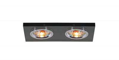 Diyas IL30807BL Crystal Dual Head Downlight Rectangle Rim Only Black, IL30800 Required To Complete The Item