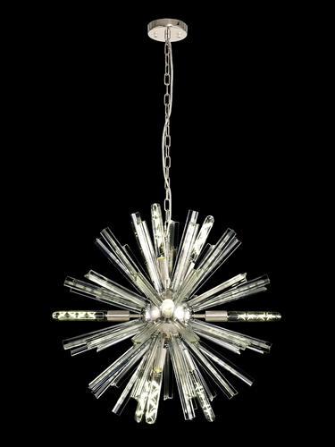 Rigel 10 Light Polished Nickel and Clear Glass