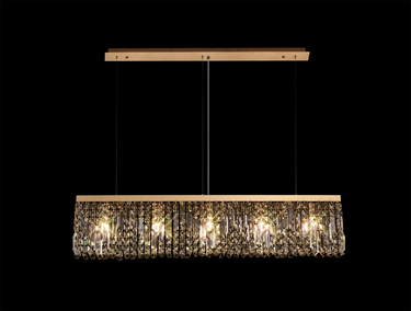 Layla 5 Light Linear, Gold with Clear Crystal