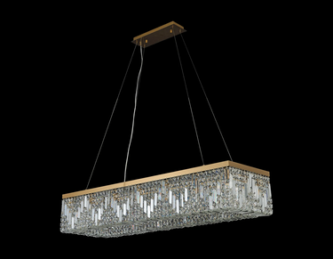 Layla 16 Light Linear, Gold with Clear Crystal