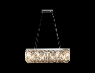 Layla 12 Light Linear, Polished Chrome with Clear Crystal
