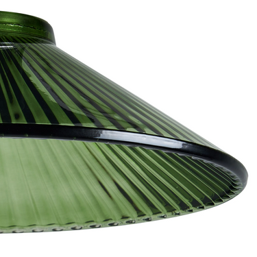 Pelham Conical Pleated Dark Green Glass (Shade Only)
