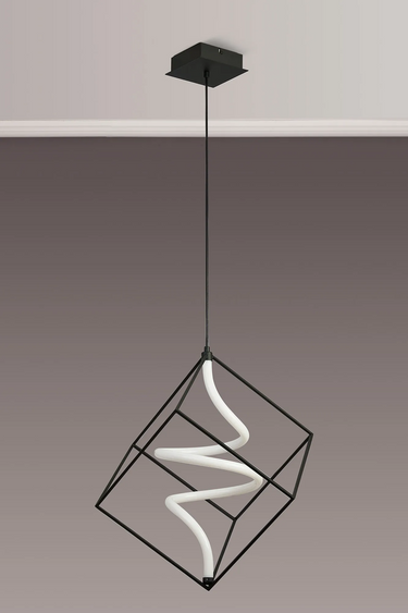 Cora 30cm Single Pendant Sand Black Finish