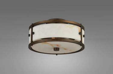 Sienna Small Flush, Brown Alabaster and Bronze Finish - IP44
