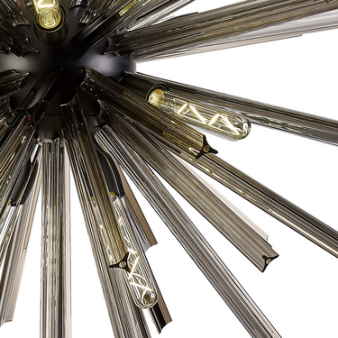 Rigel 16 Light Matt Black and Smoked Glass