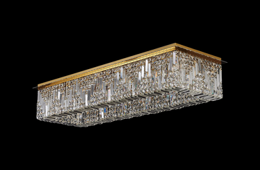 Layla 16 Light Linear Flush, Gold with Clear Crystal