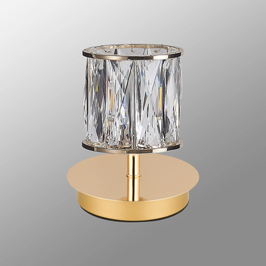 Miles Small Touch Lamp - French Gold with Clear Crystal Shade