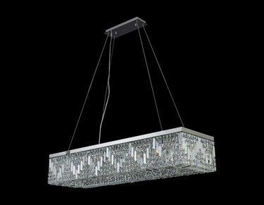 Layla 16 Light Linear, Polished Chrome with Clear Crystal