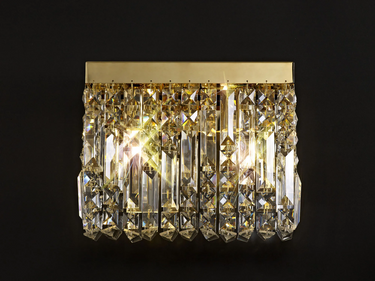 Layla 2 Light Wall Bracket, Gold with Clear Crystal