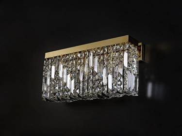 Layla 3 Light Wall Bracket, Gold with Clear Crystal