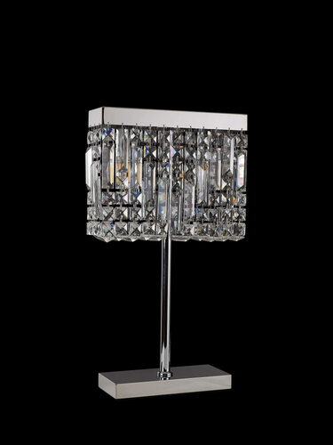Layla 2 Light Table Lamp, Polished Chrome with Clear Crystal