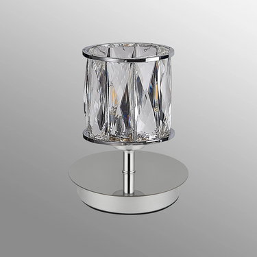 Miles Small Touch Lamp - Polished Chrome with Clear Crystal Shade