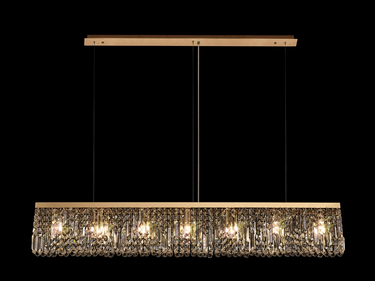 Layla 7 Light Linear, Gold with Clear Crystal