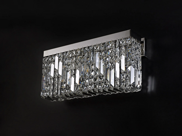 Layla 3 Light Wall Bracket, Polished Chrome with Clear Crystal