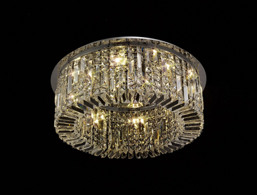 Layla 8 Light Flush, Polished Chrome with Clear Crystal
