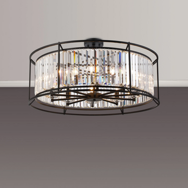 Dynasty 10 Light Dual Mount Pendant Satin Black