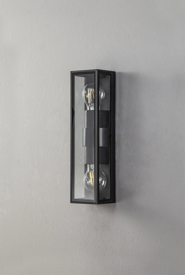 Charlton Flush Double Wall Light, IP65, Anthracite