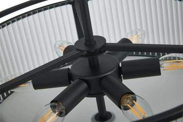 Nova 50cm Dual Mount, Black & Clear Glass