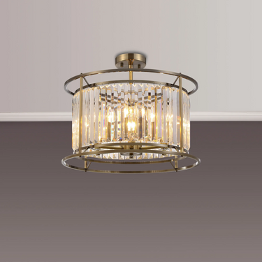 Dynasty 6 Light Dual Mount Pendant Antique Brass