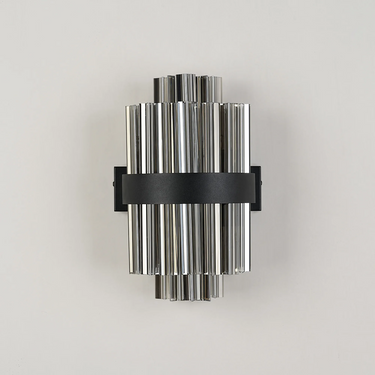 Exolon 4 Light Wall Bracket, Satin Black Finish with Smoked Sculpted Glass