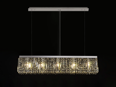 Layla 5 Light Linear, Polished Chrome with Clear Crystal