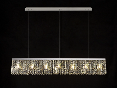 Layla 7 Light Linear, Polished Chrome with Clear Crystal
