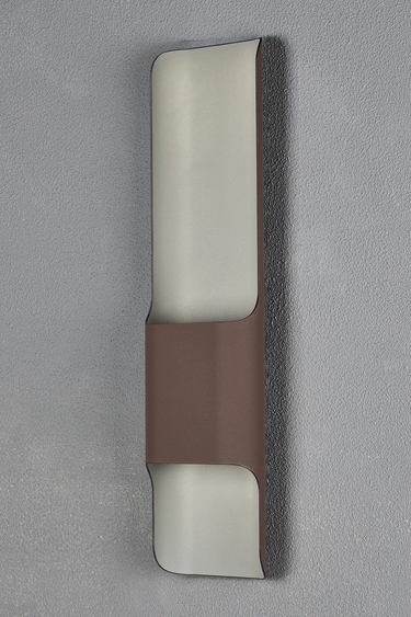 Veil Offset Cacao Large Wall Light, Open Curve Shade, Warm White