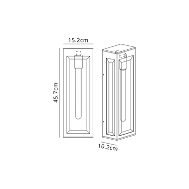 Arden Flush Small Lantern - Anthracite
