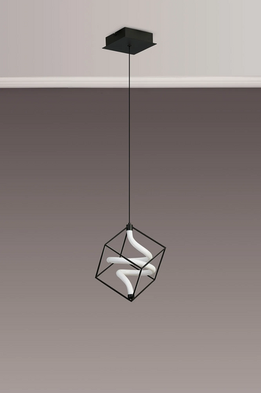 Cora 15cm Single Pendant Sand Black Finish