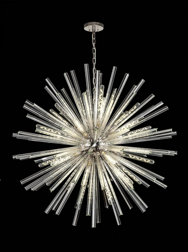 Rigel 32 Light Polished Nickel and Clear Glass