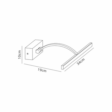 Tate 34cm 1 Arm Picture Light, Sand Black Finish