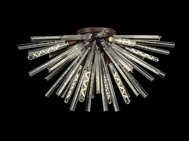 Rigel 8 Light Semi-Flush Brown Oxide and Clear Glass