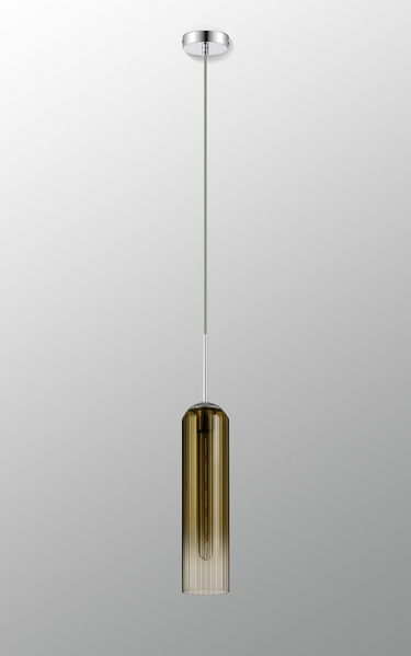 Callow Single Pendant Polished Nickel with Gold Fade Glass