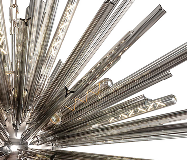 Rigel 32 Light Polished Nickel and Smoked Glass