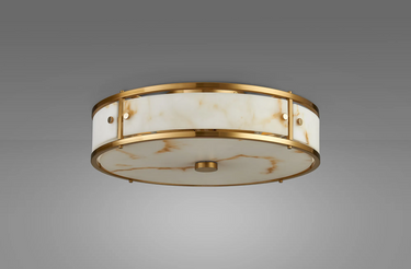 Sienna Large Flush, Brown Alabaster and Brass Finish - IP44