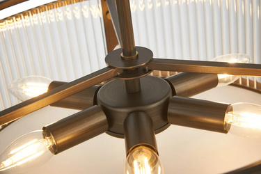 Nova 50cm Dual Mount, Bronze & Clear Glass