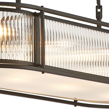 Nova 1m Linear Dual Mount, Black & Clear Glass
