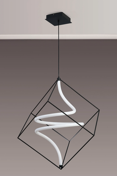 Cora 46cm Single Pendant Sand Black Finish