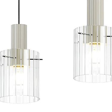 Madison Linear 3 Light, Beige Stone with Wide Ribbed Clear Glass