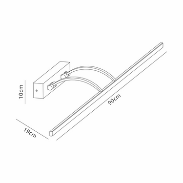 Tate 90cm 2 Arm Picture Light, Bronze Finish